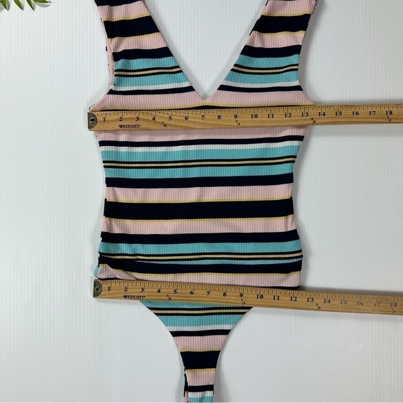 AFRM Moodi Striped V-Neck Bodysuit Size XS - Picture 6 of 11